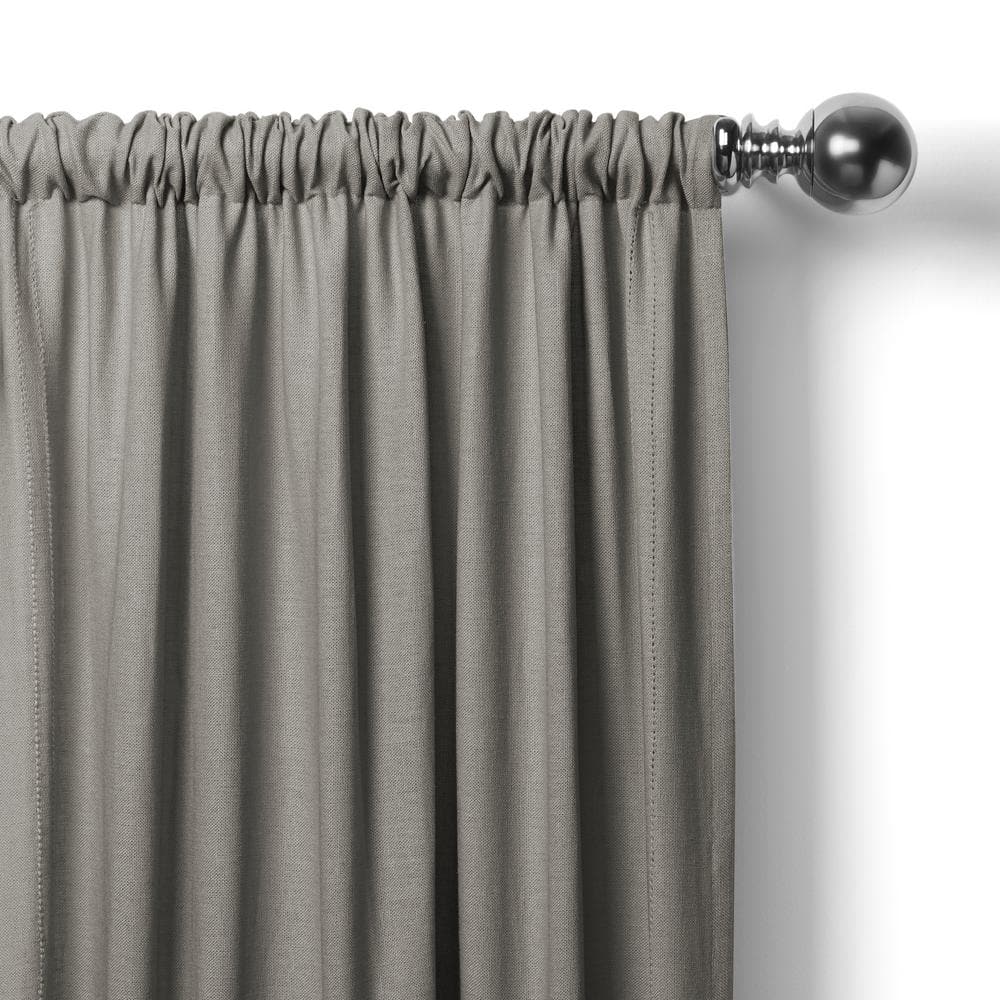 Gray Rod Pocket Room Darkening Curtain - 30 in. W x 24 in. L (Set of 2)