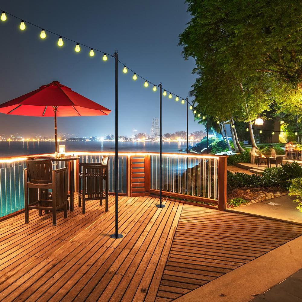 9-ft. 8-in. Powder Coated Steel Outdoor Lantern Poles