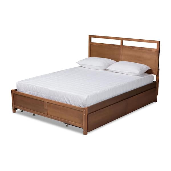 Baxton Studio Saffron Walnut Brown Full Platform Bed