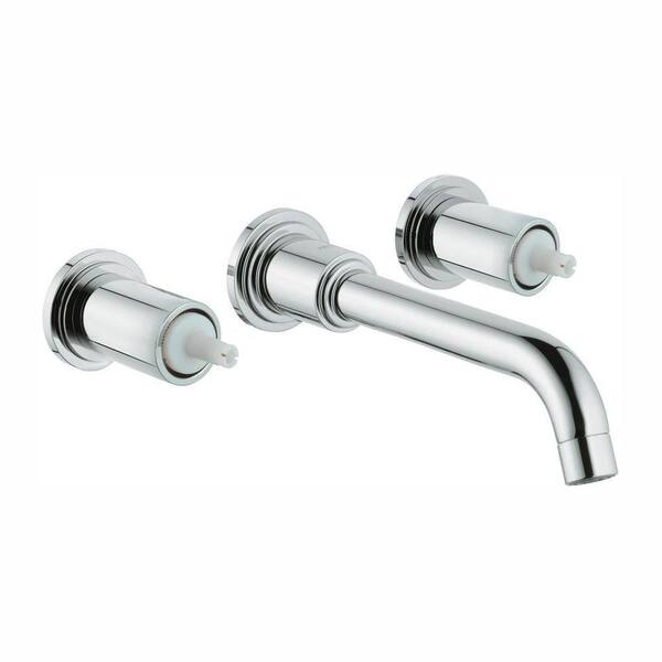 GROHE Atrio Double Hole 2-Handle Wall-Mount 1.2 GPM Vessel Bathroom Faucet in StarLight Chrome (Handles Sold Separately)