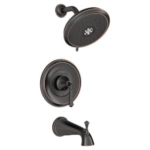 Delancey Water Saving 1-Handle Tub and Shower Trim Kit for Flash Rough-in Valves in Legacy Bronze (Valve Not Included)
