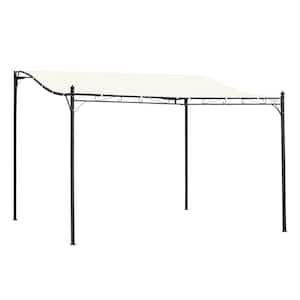 10 ft. x 13 ft. Steel Outdoor Pergola Gazebo, Patio Canopy with Weather-Resistant Fabric and Drainage Holes, Cream White