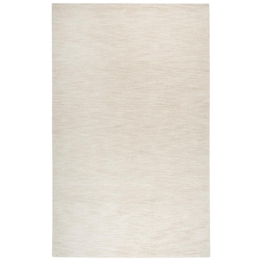 Emerson Beige 5 ft. x 8 ft. Gradient Solid Wool Area Rug