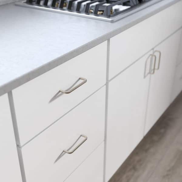 Wire 4 in. (102 mm) Modern Satin Nickel Cabinet Drawer Pull