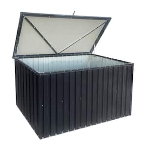 161 Gal. Black Outdoor Storage Deck Box Waterproof, Large Patio Storage Bin