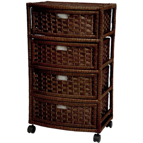 Oriental Furniture 4-Drawer Mocha Natural Fiber Trunk