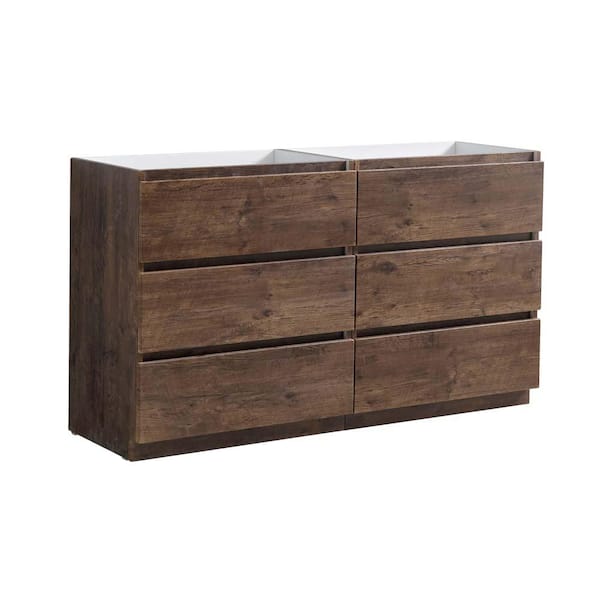 Fresca Lazzaro 60 in. Modern Double Bath Vanity Cabinet Only in Rosewood