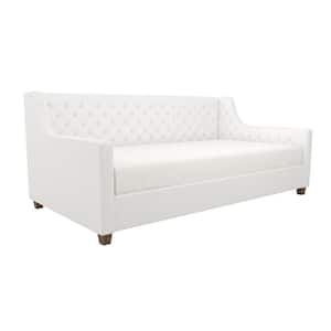 Jenna White Faux Leather Upholstered Twin Daybed