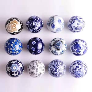 Okinawa 4 in. Wide Set of 12 Decorative Ceramic Balls
