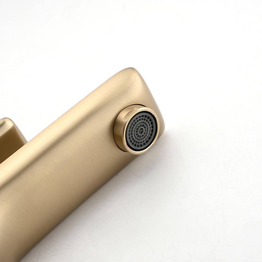 Brushed Gold Single Handle Mid Arc Bathroom Faucet