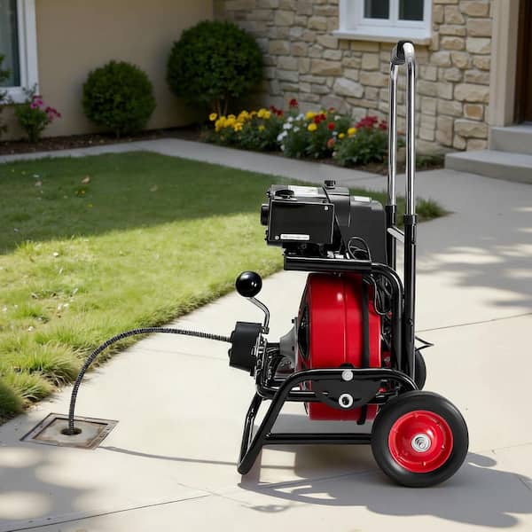 SKYSHALO Drain Cleaner Machine 100 ft. x 3/8 in. Auto Feed Sewer