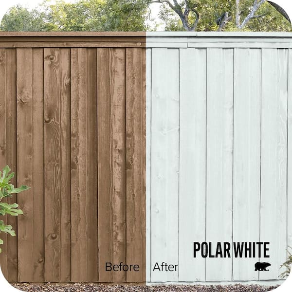 1 gal. #730E-1 Polar White Solid Color House and Fence Exterior Wood Stain