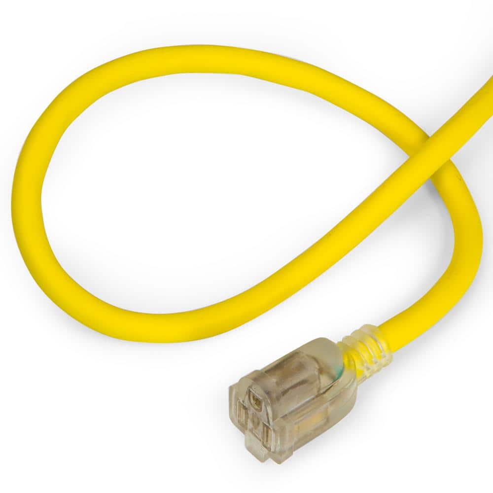50 ft Yellow Heavy Duty PVC Extension Cord with Lighted End