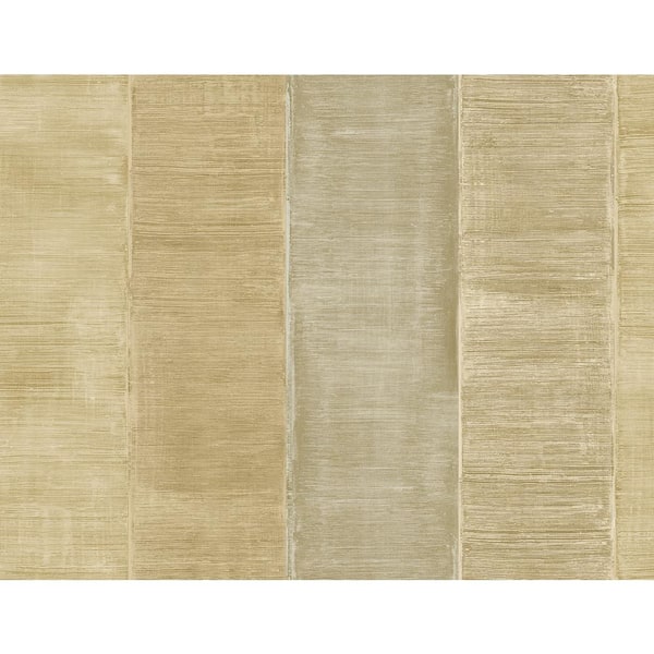 Seabrook Designs Palladium Metallic Gold and Ivory Striped Paper Strippable Roll (Covers 60.75 sq. ft.)