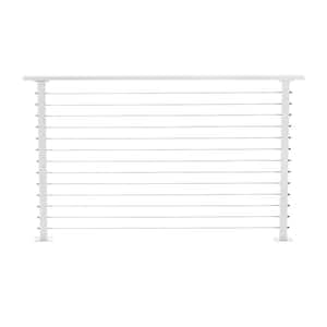 6 ft. Deck Cable Railing, 42 in. Base Mount, White
