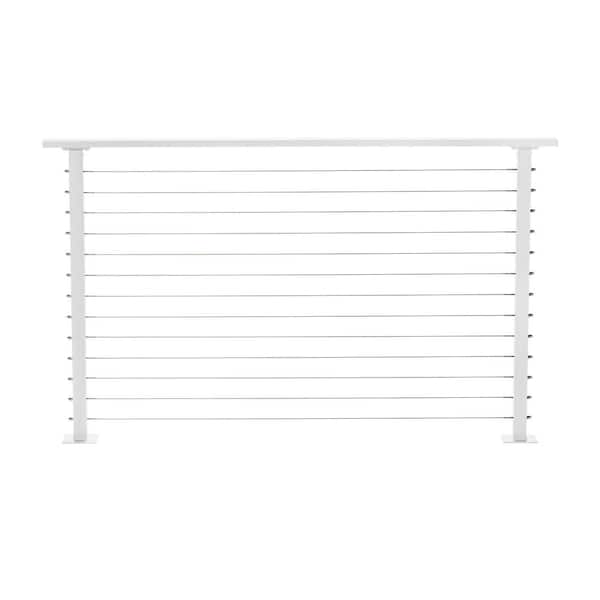 CityPost 6 ft. Deck Cable Railing, 42 in. Base Mount, White