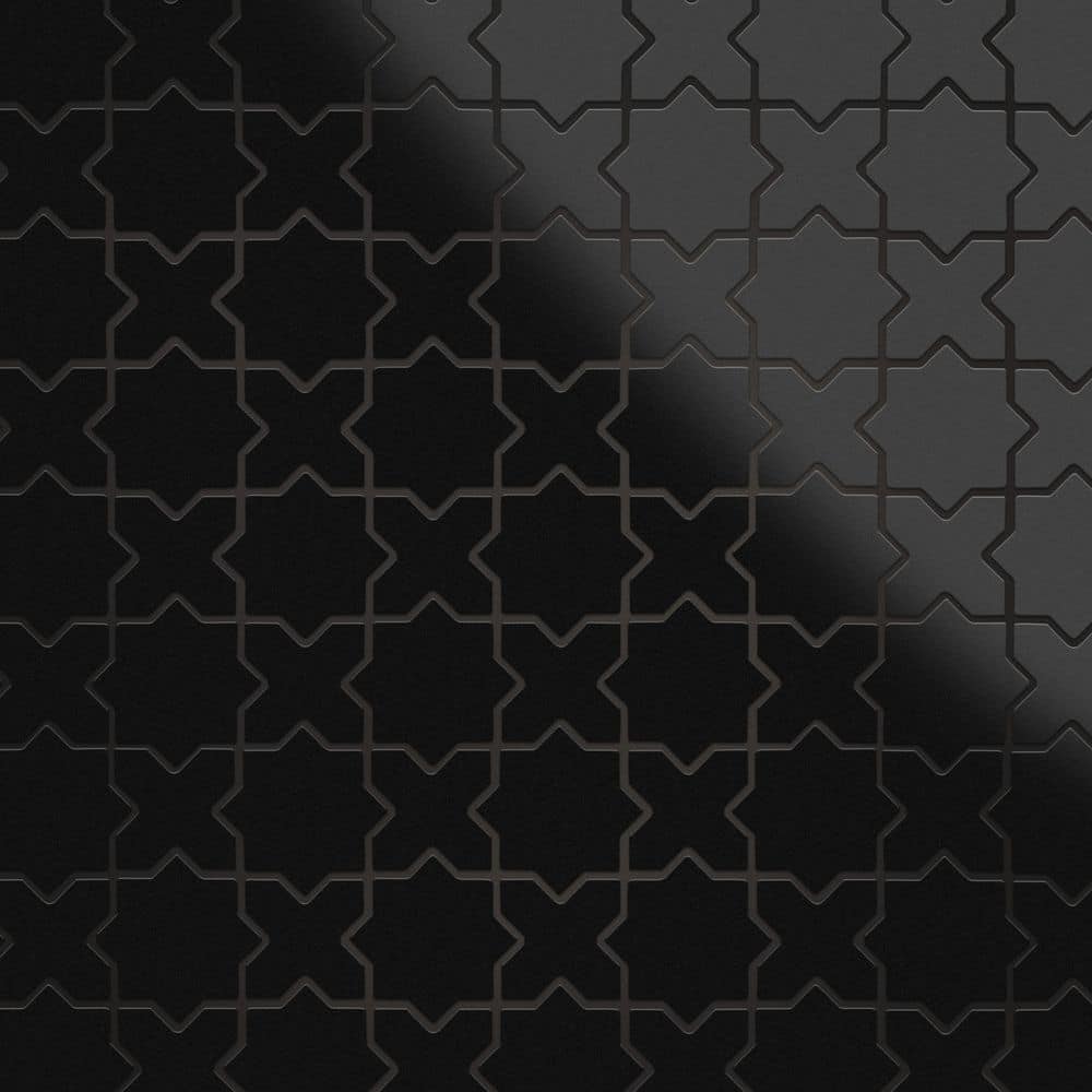 Metro 2 in. Star Matte Black with Black Cross 12 in. x 12 in. Porcelain Floor and Wall Mosaic Tile (10.0 sq. ft. /Case) price history on PriceWatchPro