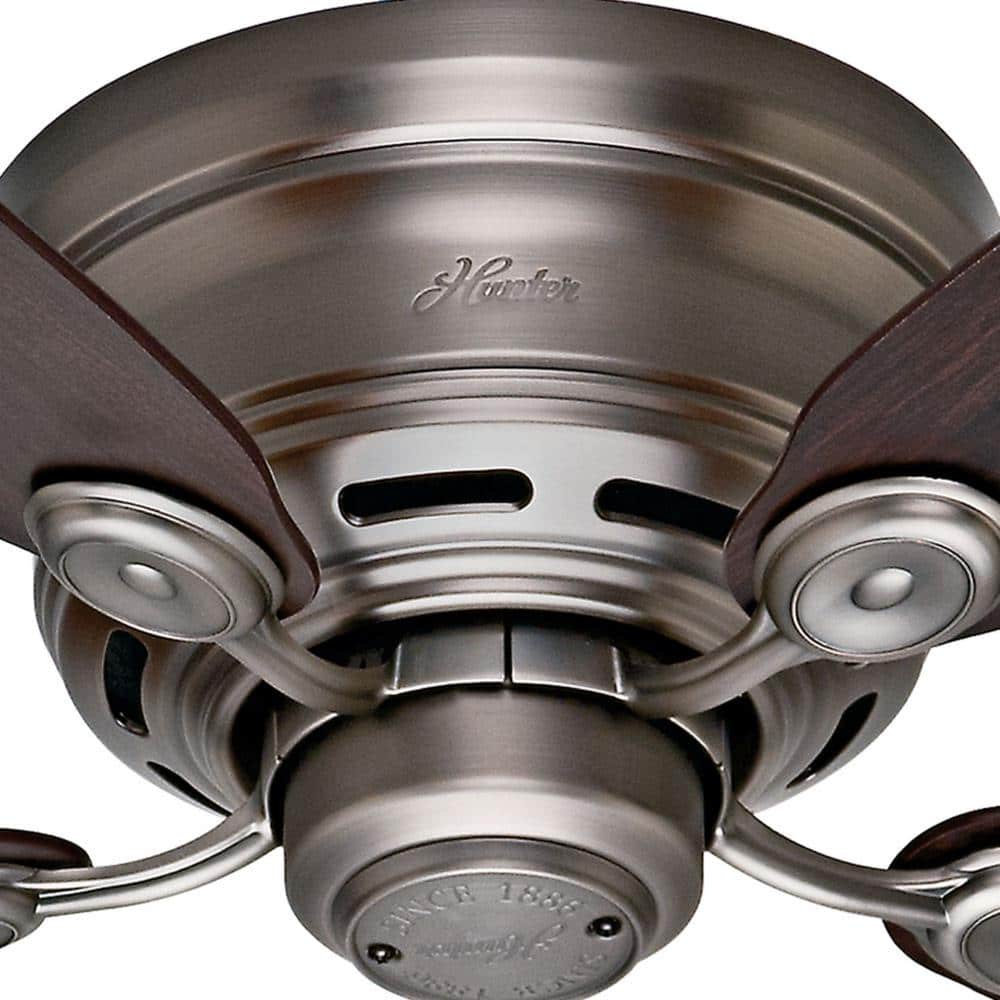 Antique Pewter 42" Low Profile Ceiling Fan with Reversible Chestnut/Walnut Blades