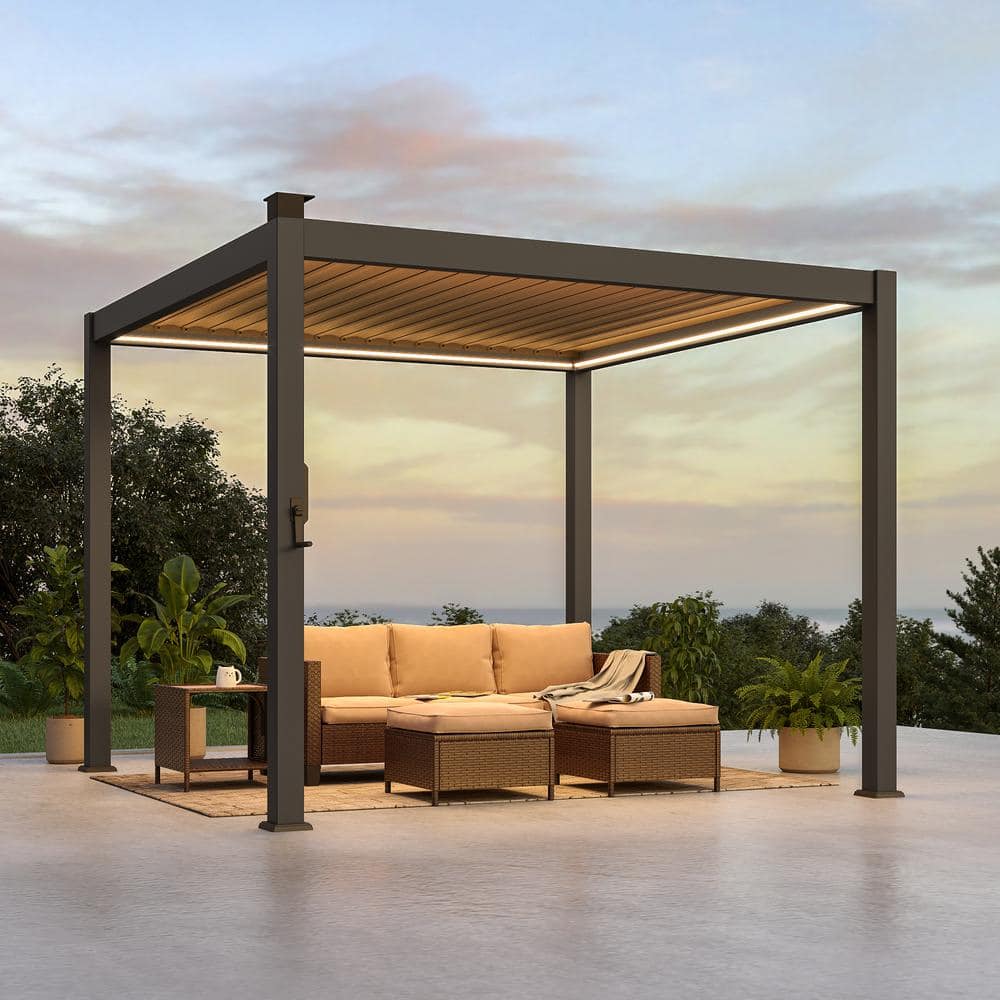 Sonkuki Nordica Series 10 ft. x 10 ft. Aluminum Louvered Sonkuki Nordica Series 10 ft. x 10 ft. Aluminum Louvered