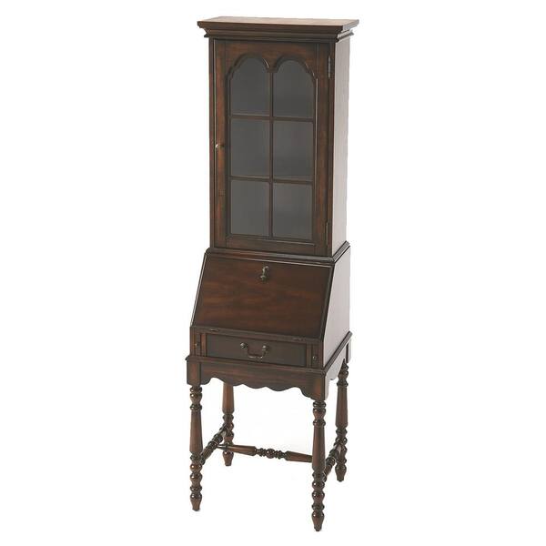 HomeRoots Amelia 20 in. Corner Dark Brown Secretary Desk