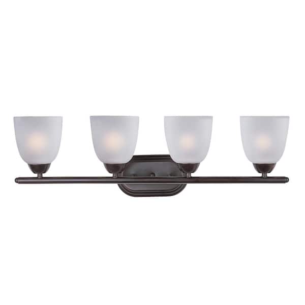 Maxim Lighting Axis 4-Light Oil Rubbed Bronze Bath Light Vanity with Frosted Shade