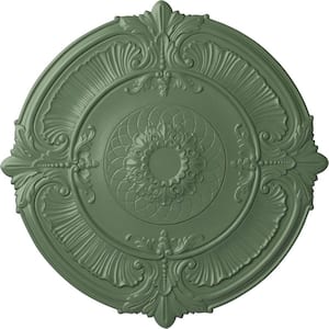 2-1/2" x 39-1/2" x 39-1/2" Polyurethane Attica Ceiling Medallion, Hand-Painted Athenian Green