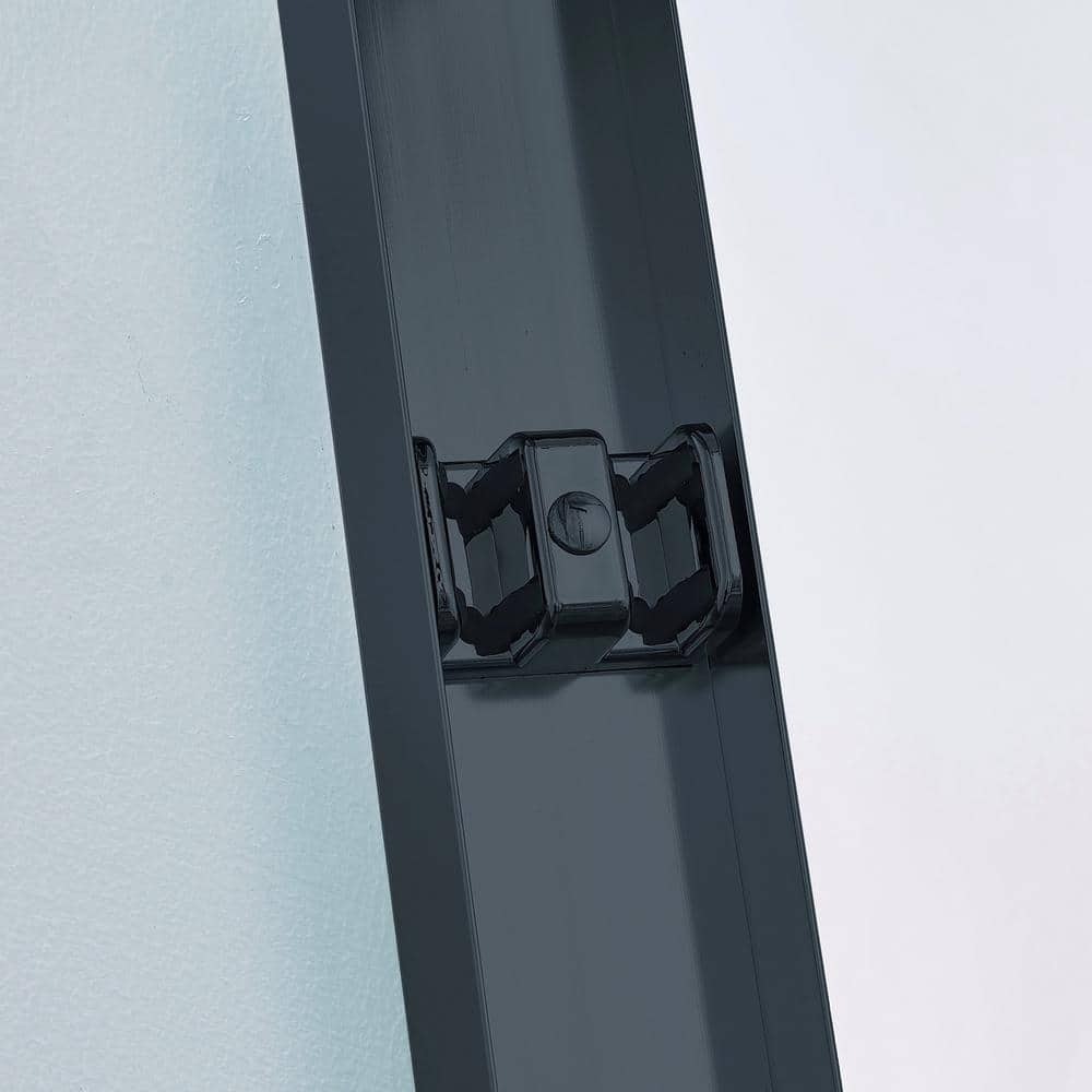 60" Matte Black Aluminum Framed Double Sliding Shower Door