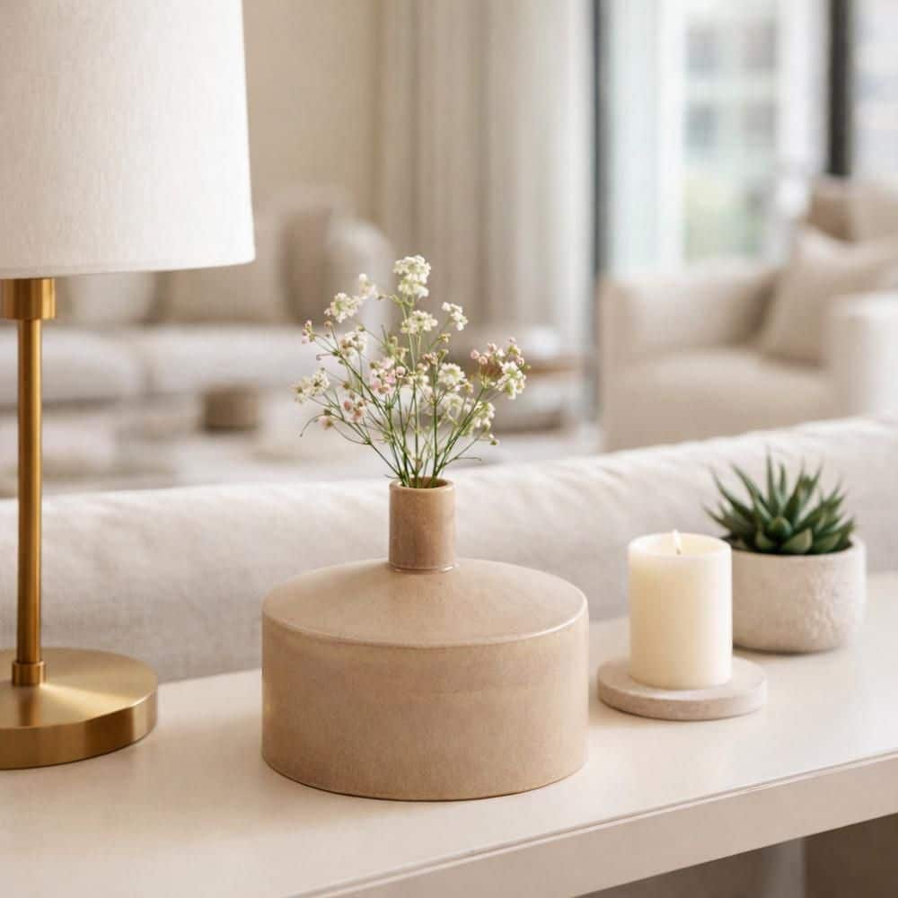 6.5 in. Brown Ceramic Cylinder Decorative Vase price history on PriceWatchPro