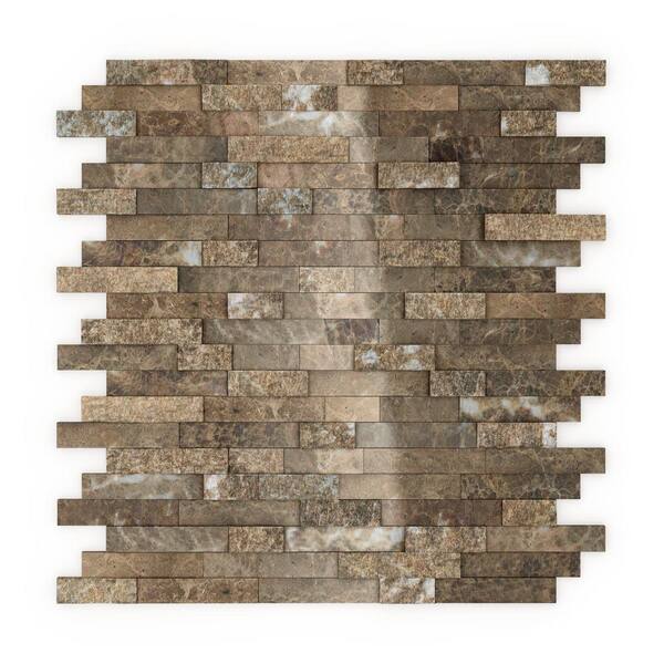 Inoxia SpeedTiles Bengal Brown 4 in. x 4 in. Stone Self-Adhesive Wall ...