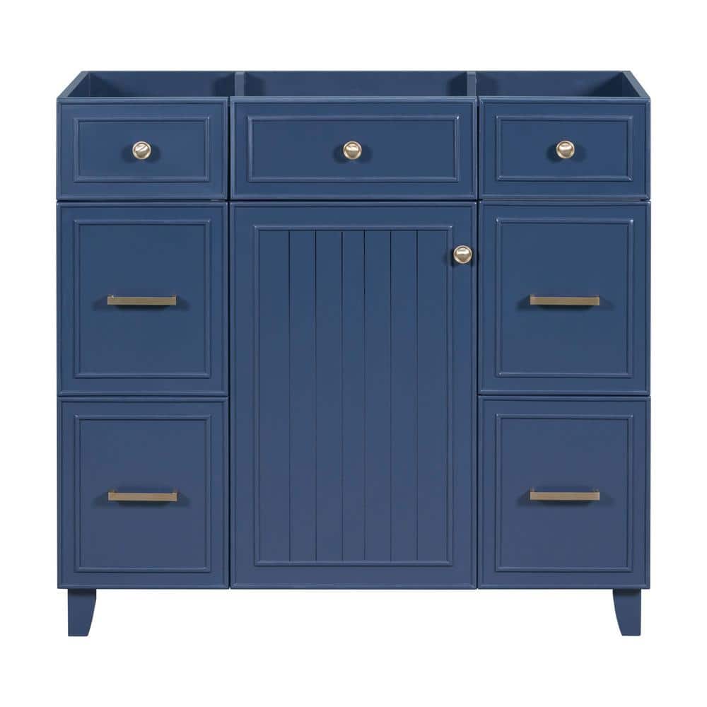 36 in. W x 18 in. D x 33 in. H Bath Vanity Cabinet without Top in Navy Blue