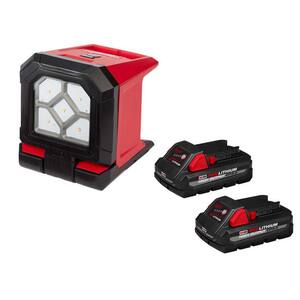M18 18V 1500 Lumens Lithium-Ion Cordless Rover LED Mounting Flood Light w/HIGH OUTPUT CP 3.0Ah Battery Pack (2-Pack)