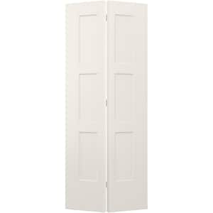 30 in. x 80 in. 3 Panel Birkdale Primed Smooth Hollow Core Molded Composite Interior Closet Bi-fold Door