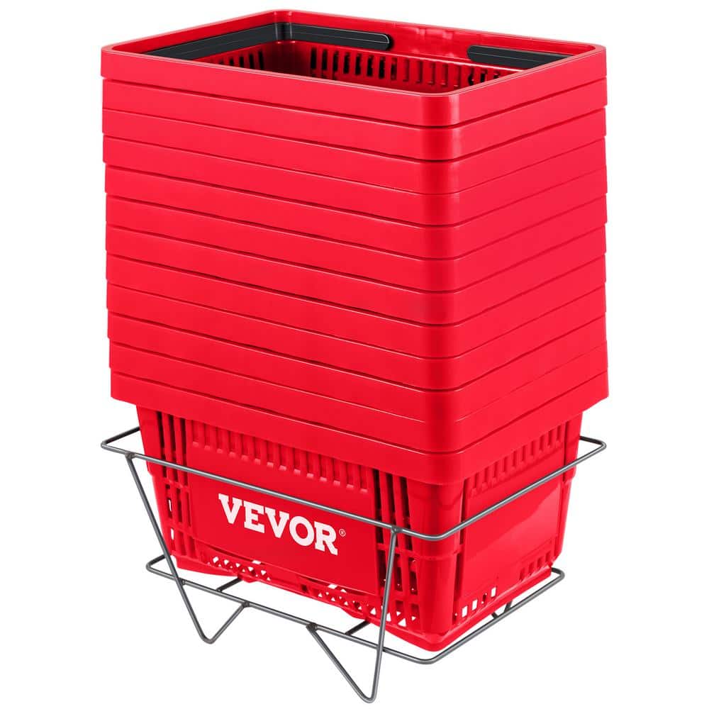Shopping Basket 16.9 in. x 11.8 in. x 8.7 in. Store Baskets with Durable PE Material for Supermarket, Red (12-Pieces) price history on PriceWatchPro