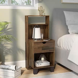Siletz 1-Drawer Light Hickory Nightstand (36.61 in. H x 15.75 in. W x 15.75 in. D)