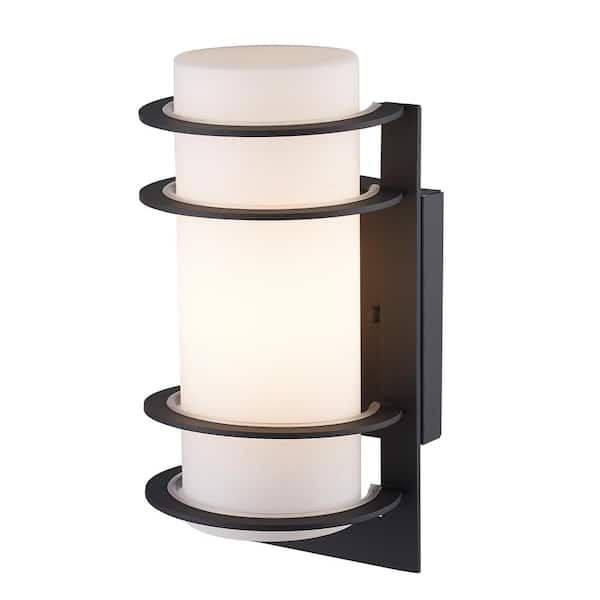 Bel Air Lighting Zephyr 11 in. 1-Light Black Cylinder