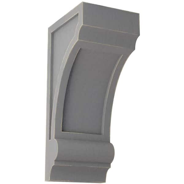 Ekena Millwork 4-3/4 in. x 12 in. x 6 in. Pebble Grey Diane Recessed Wood Vintage Decor Corbel