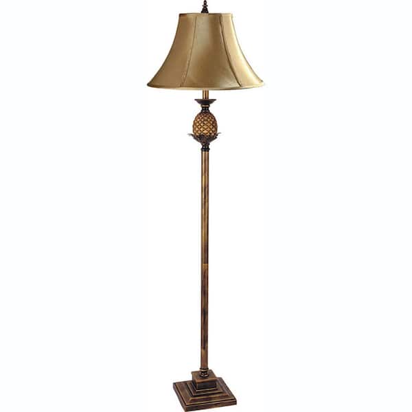 ORE International 65 in. Pineapple Floor Lamp Antique Gold