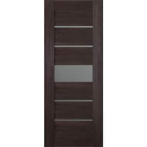 Vona 07-06 18 in. x 83,25 in. No Bore 5-lite Frosted Glass Veralinga Oak Wood Solid Composite Core Interior Door Slab