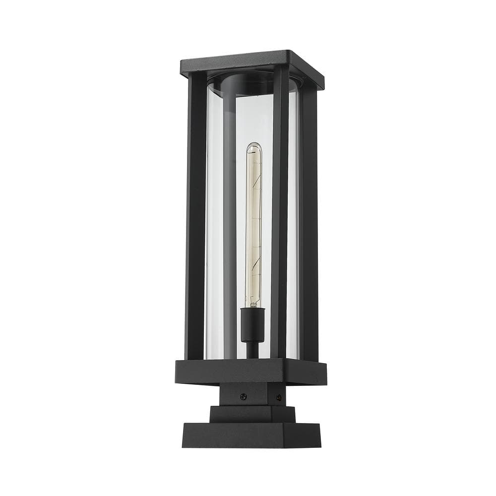 Glenwood Black Aluminum and Glass Outdoor Lantern