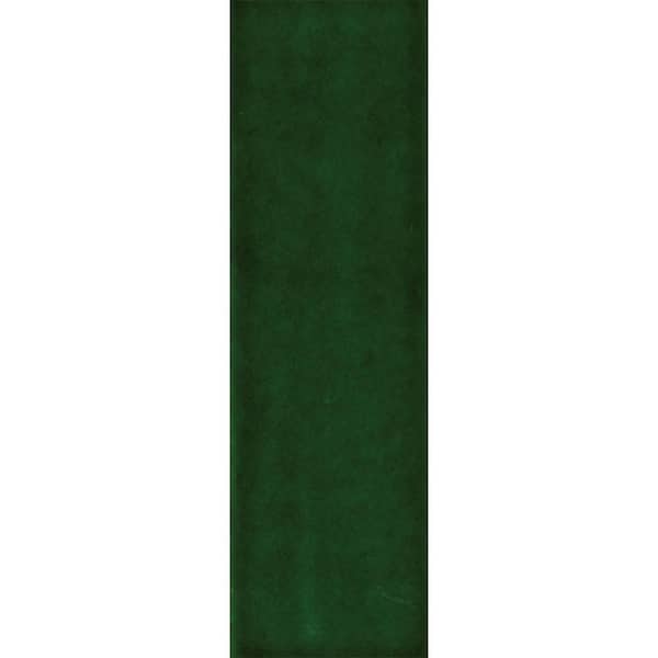 Radiance Green Goddess Sample Glossy Glazed Ceramic Wall Tile, 2.5 in. x 8 in.