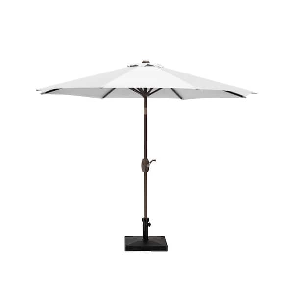 WESTIN OUTDOOR Kingston 9 ft. Market Outdoor Umbrella in White with 50 lbs. Concrete Base