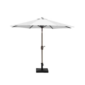 Kingston 9 ft. Market Outdoor Umbrella in White with 50 lbs. Concrete Base