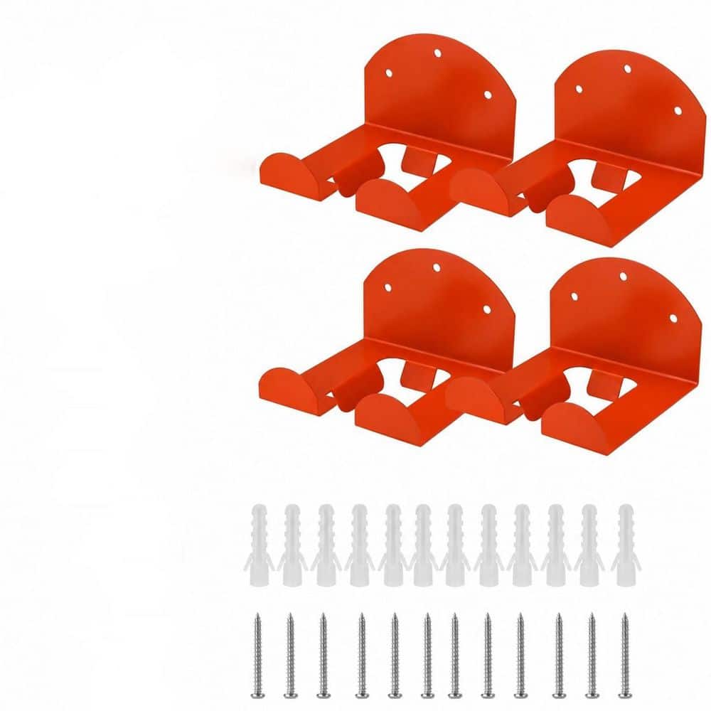 4-Pack Heavy-Duty Metal Wall-Mounted Trimmer Rack for Garage Storage, Orange Rust-Resistant Organizer price history on PriceWatchPro