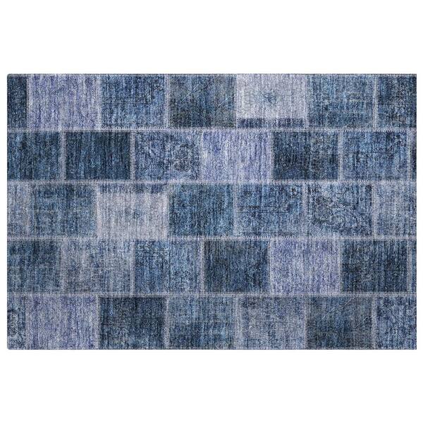 Dream Shag Premium Machine Washable Abstract ADS772 Blue 3 ft. x 4 ft. Area Rug