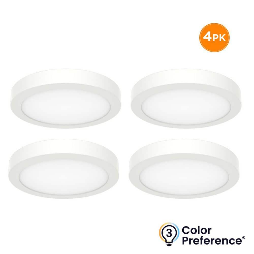 PIVOT 15 in. White Round LED Flush Mount Ceiling Light 2400 Lumens 30-Watt 120V Adjustable CCT Dimmable (4-Pack) price history on PriceWatchPro