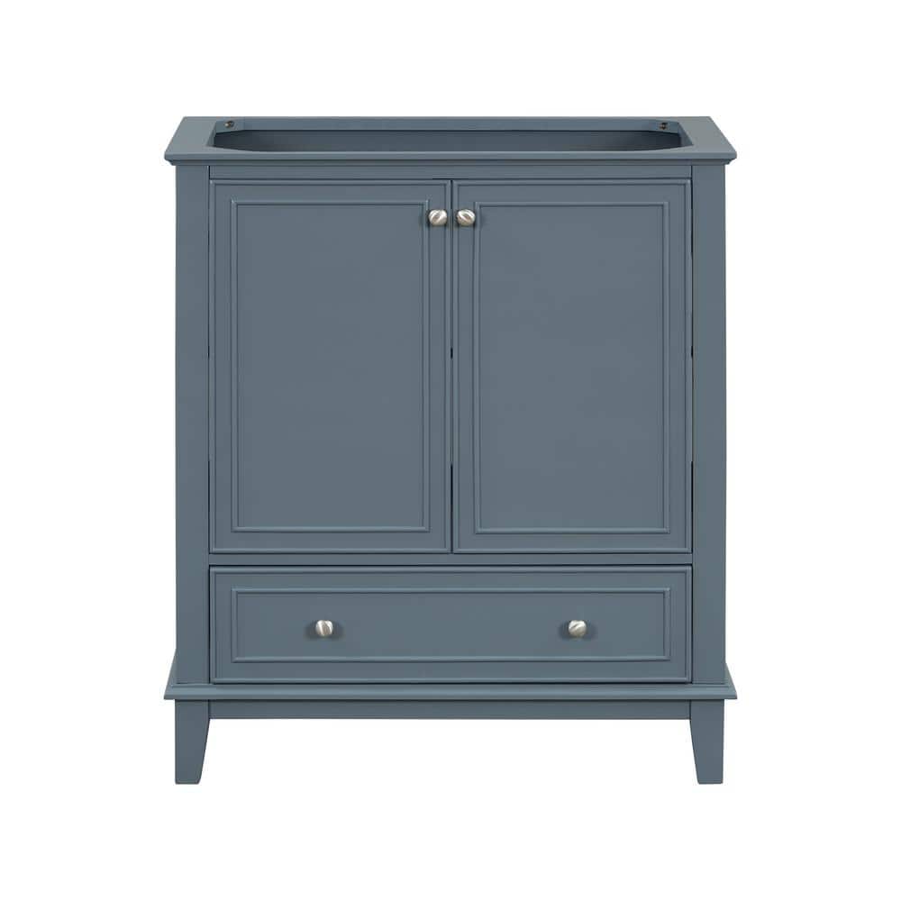 30" Blue Solid Wood Freestanding Bathroom Vanity Base