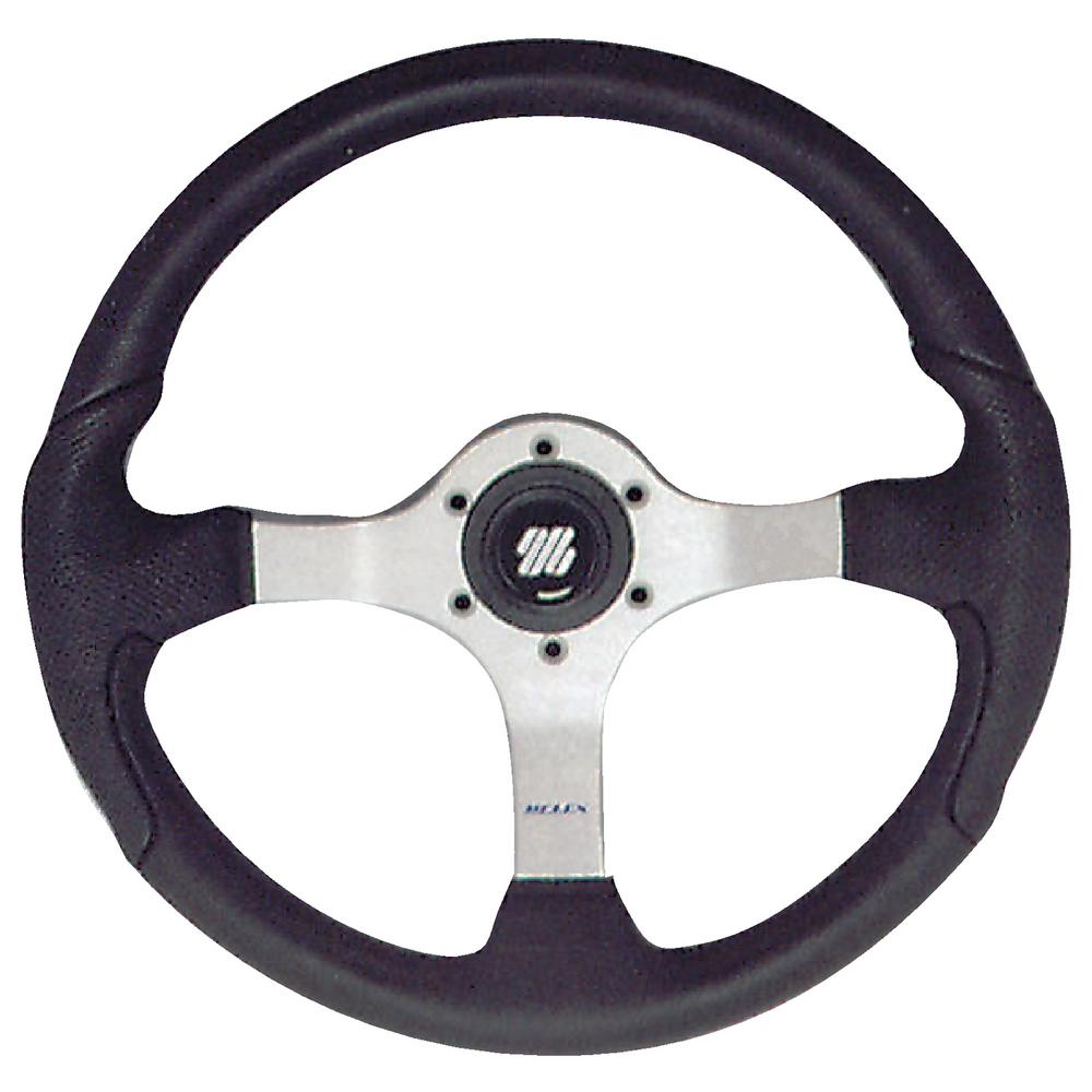 Polished Nisida Steering Wheel with Black Grip