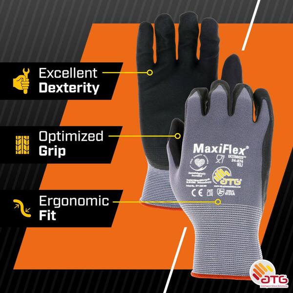 ATG MaxiFlex Ultimate Men's X-Large Gray Nitrile Coated Outdoor