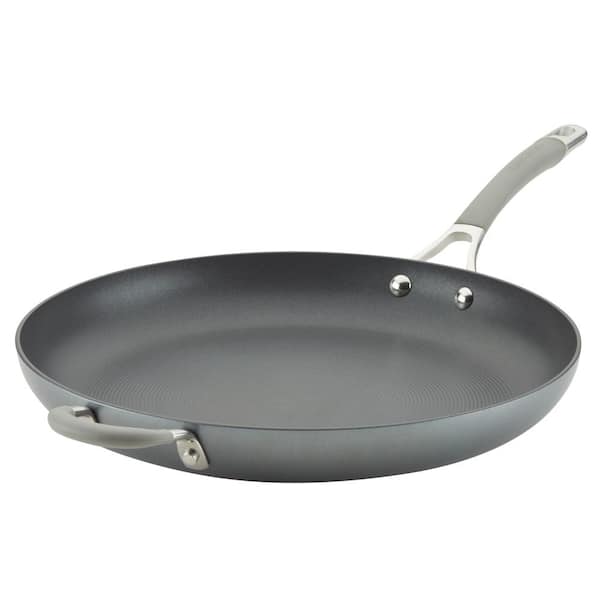 Choice 14 Aluminum Non-Stick Fry Pan with Green Silicone Handle