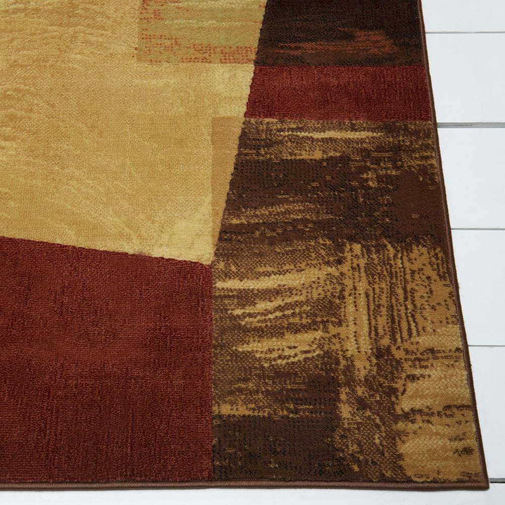 Catalina Bismark Geometric Brown and Beige Synthetic Area Rug
